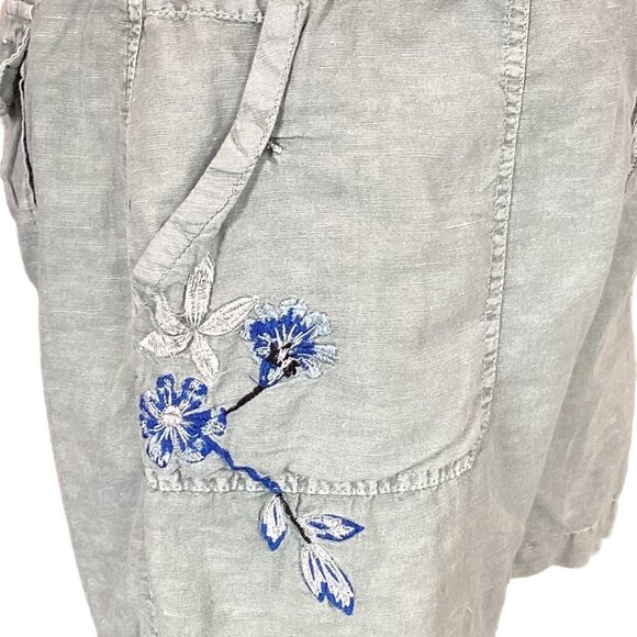 Sundance Kennebunk Linen-Cotton Embroidered Cargo Shorts Sz 10 Green #272D - Picture 14 of 16